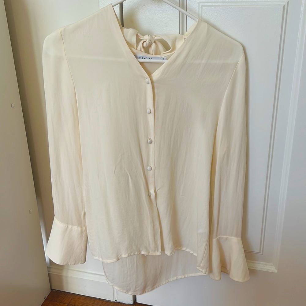 Silk white shirt blouse size S Me & City